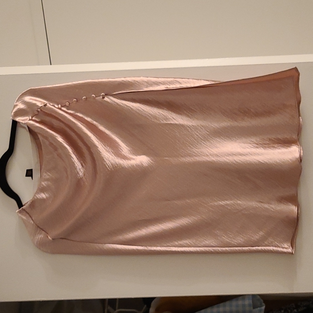 Rose gold satin skirt
